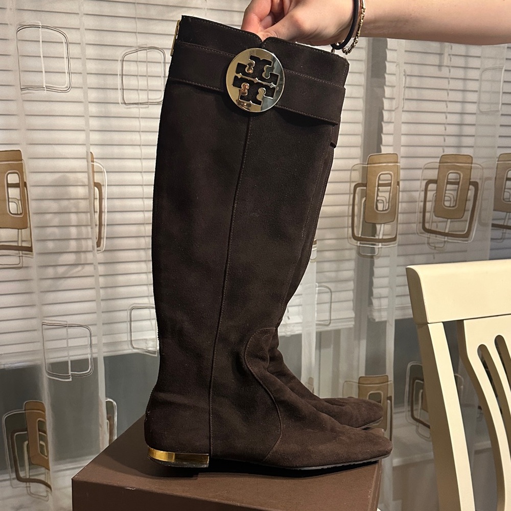 Tory Burch Dark Brown Over the Knee Boots